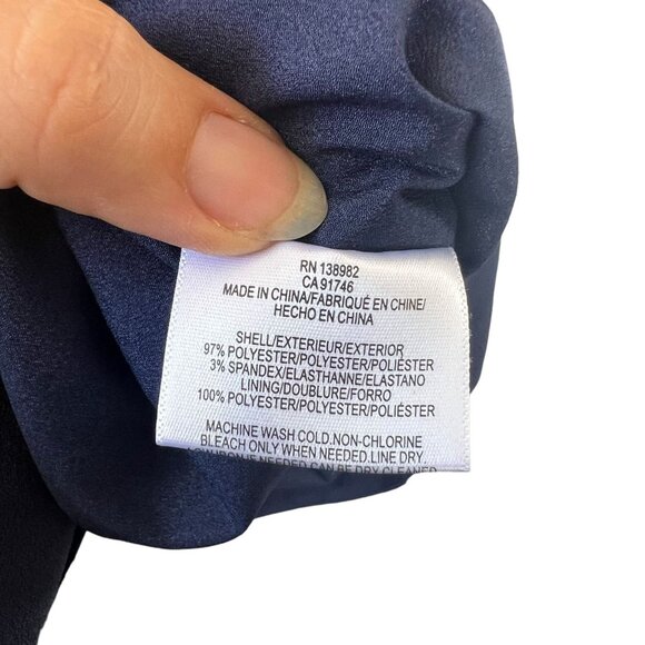 Dress the Population Anita Navy Plunging V Neck Sleeveless Midi Sheath Dress XS - Picture 8 of 12